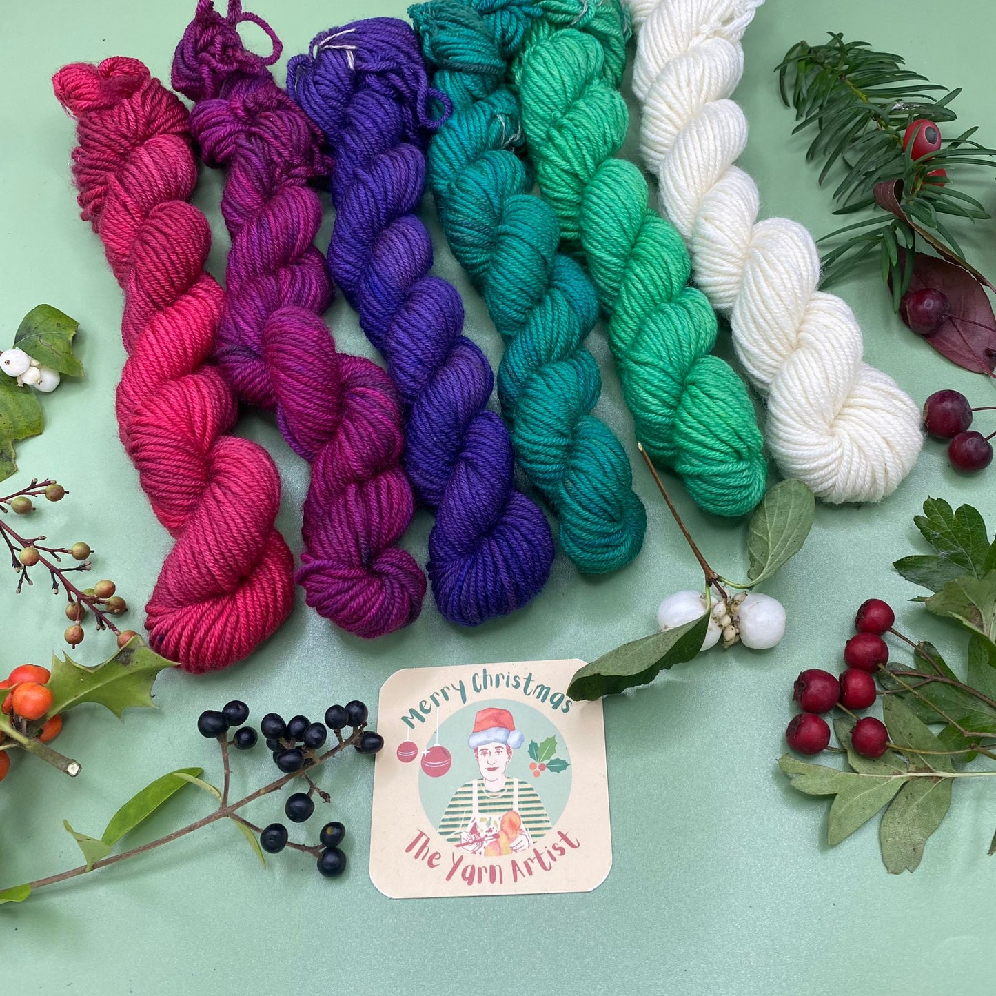 Berry Little Christmas Mini Skeins - 6 x 20g Mini Skein Set - Merino DK