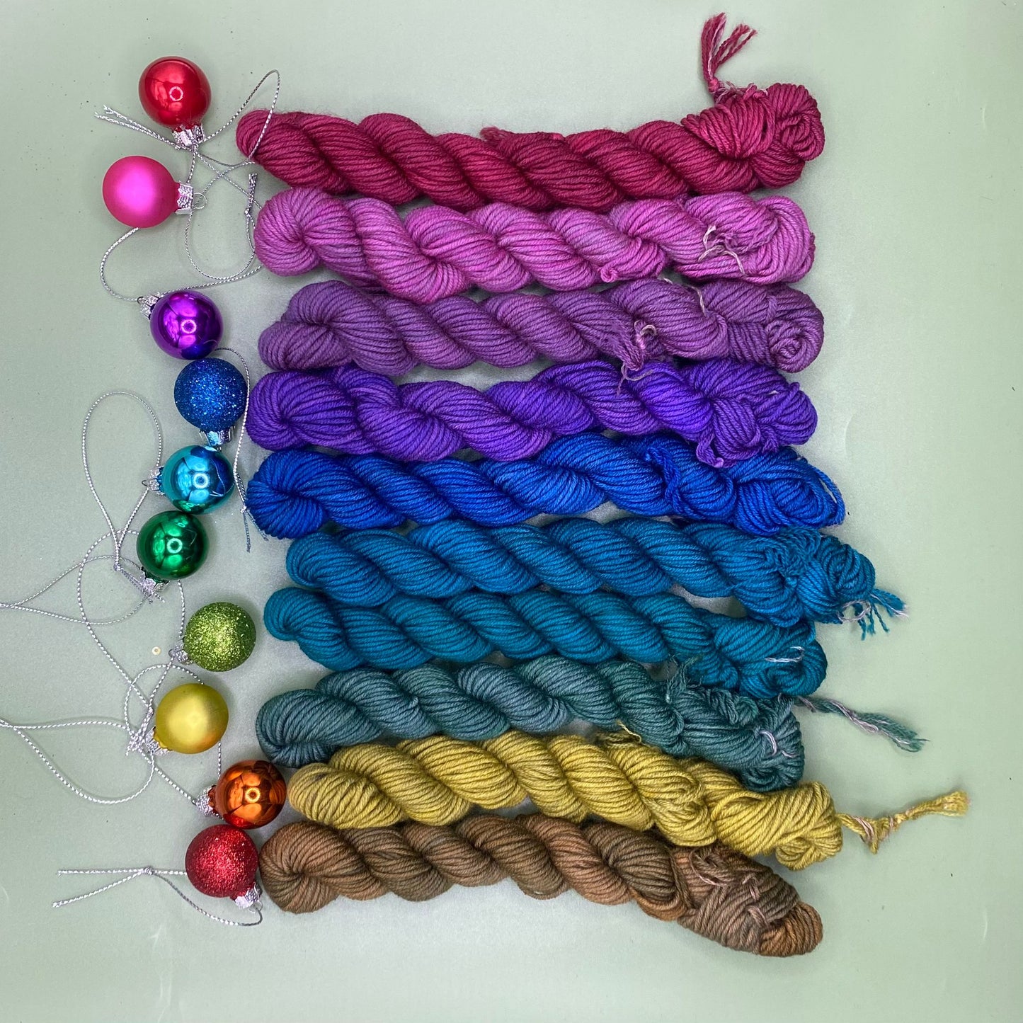Christmas 2023 - Christmas Jewels - 10 x 20g Mini Skein Set - Sock 4 Ply + Merino DK