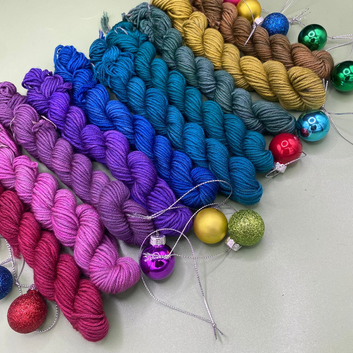 Christmas 2023 - Christmas Jewels - 10 x 20g Mini Skein Set - Sock 4 Ply + Merino DK