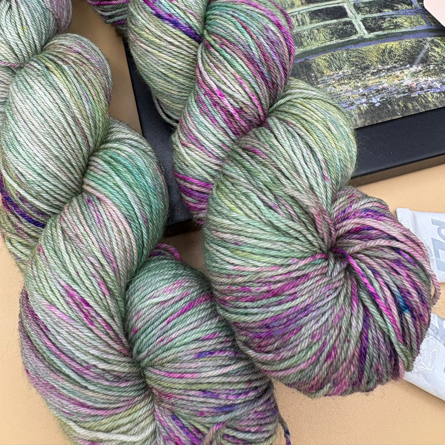 Monet's Waterlilies & Japanese Bridge - Superwash Sock 4 Ply or Superwash Merino DK