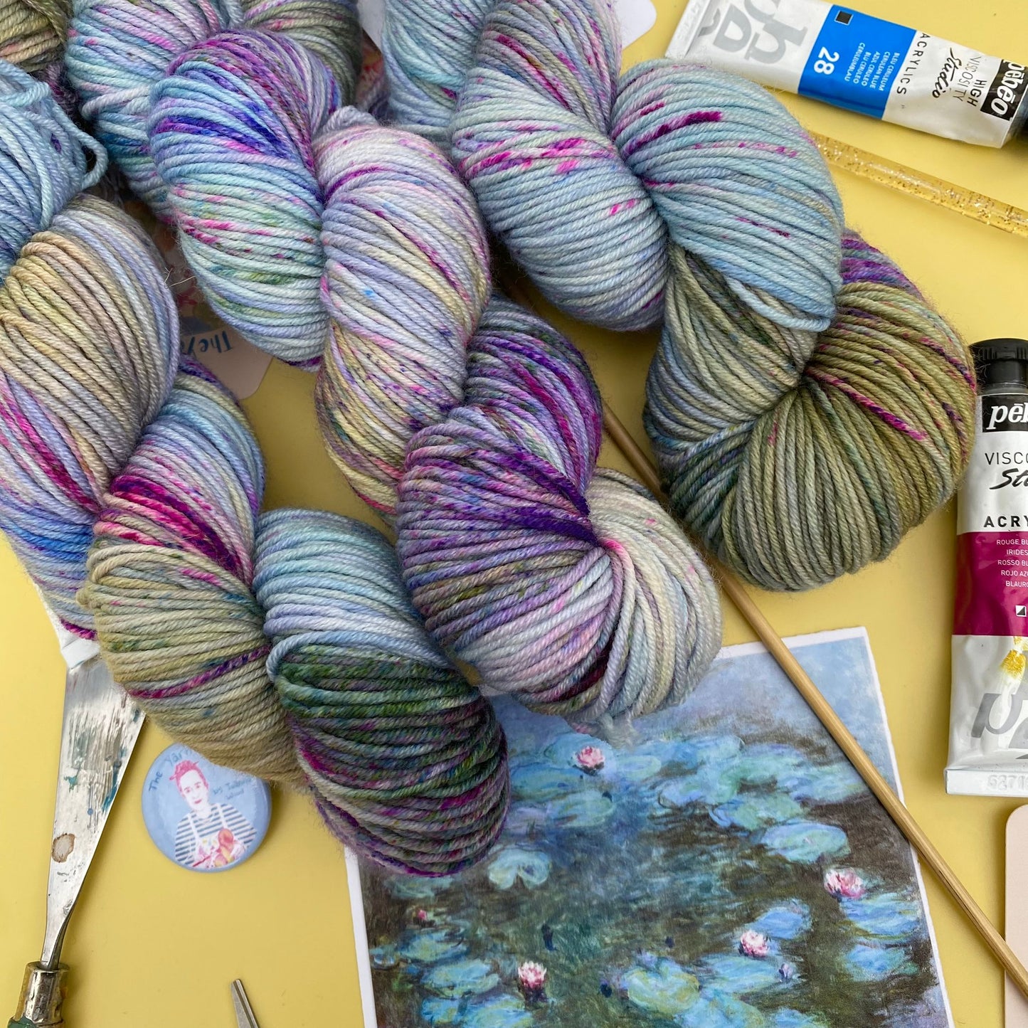 Monet's Waterlilies 1914 - Superwash Sock 4 Ply or Superwash Merino DK