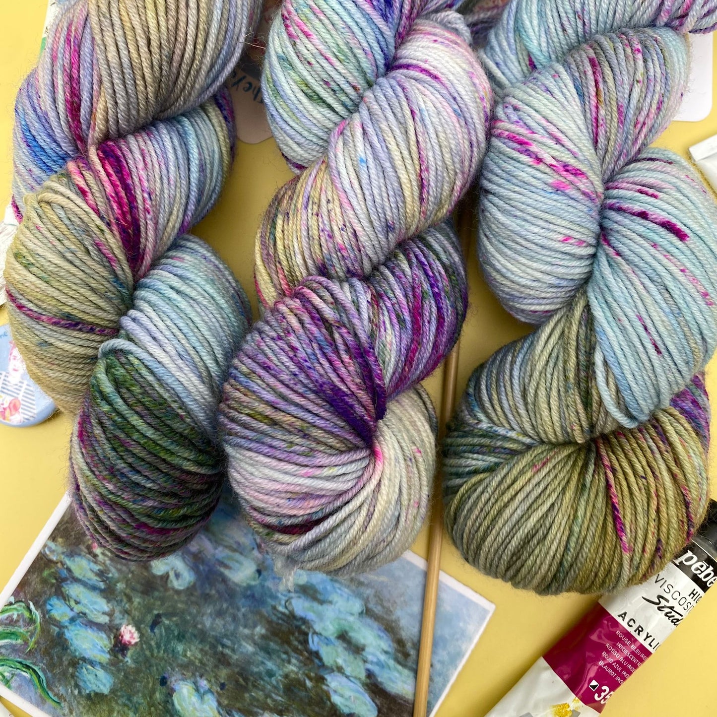Monet's Waterlilies 1914 - Superwash Sock 4 Ply or Superwash Merino DK