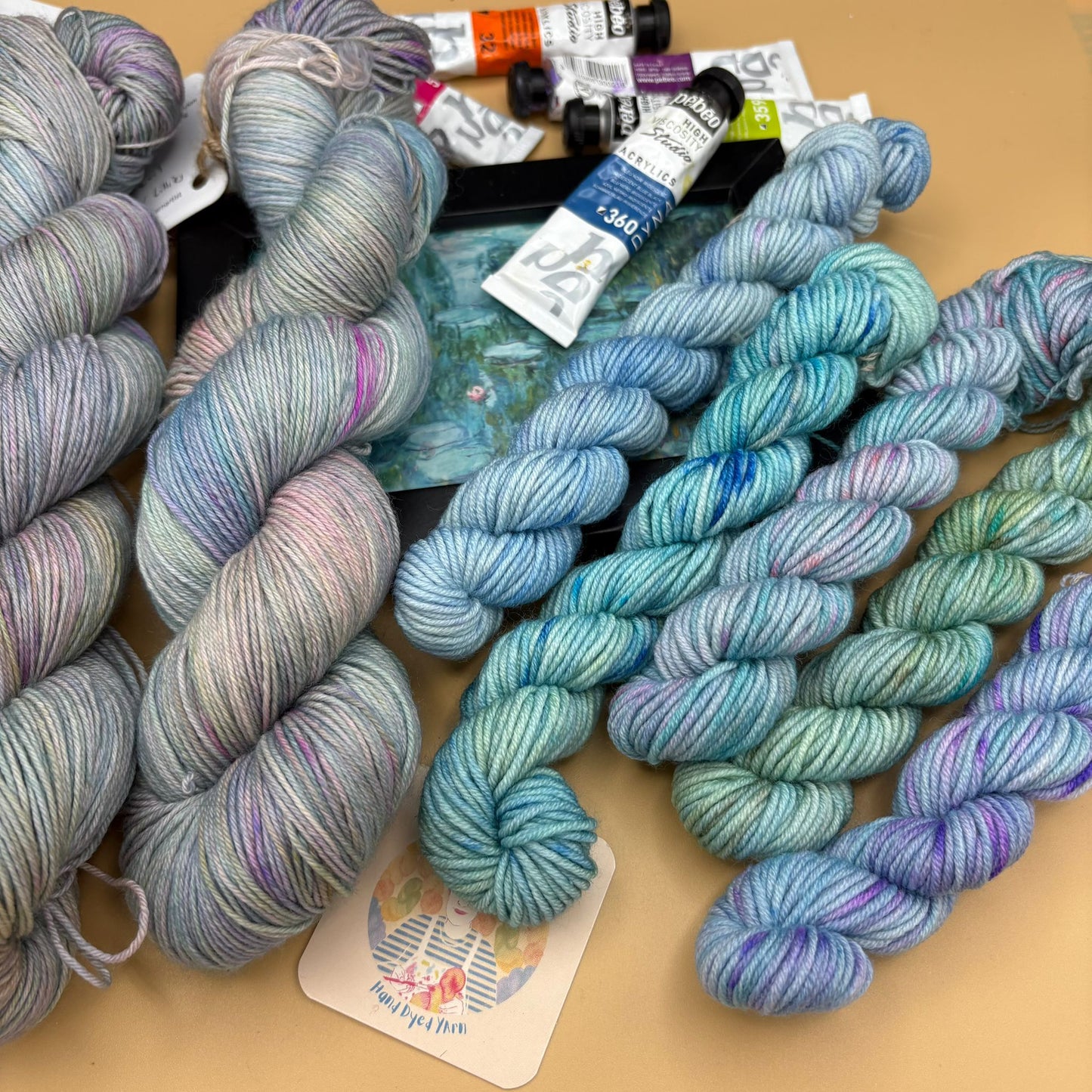 Monet's Tranquil Water Lilies - 5 x 20g Mini Skeins - Sock 4 Ply or Merino DK
