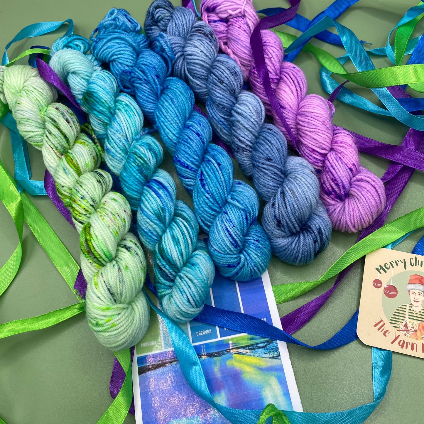 Northern Lights Mini Skeins - 5 x 20g Mini Skein Set - Superwash Sock 4 Ply