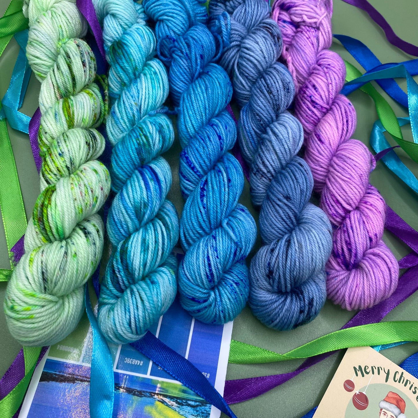 Northern Lights Mini Skeins - 5 x 20g Mini Skein Set - Superwash Sock 4 Ply
