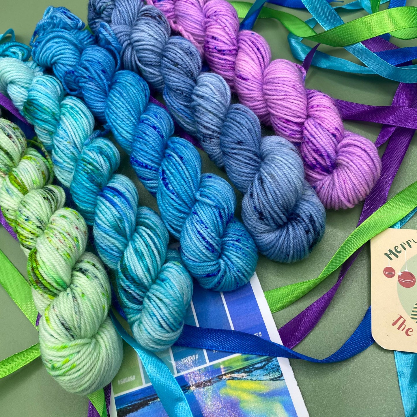 Northern Lights Mini Skeins - 5 x 20g Mini Skein Set - Superwash Sock 4 Ply