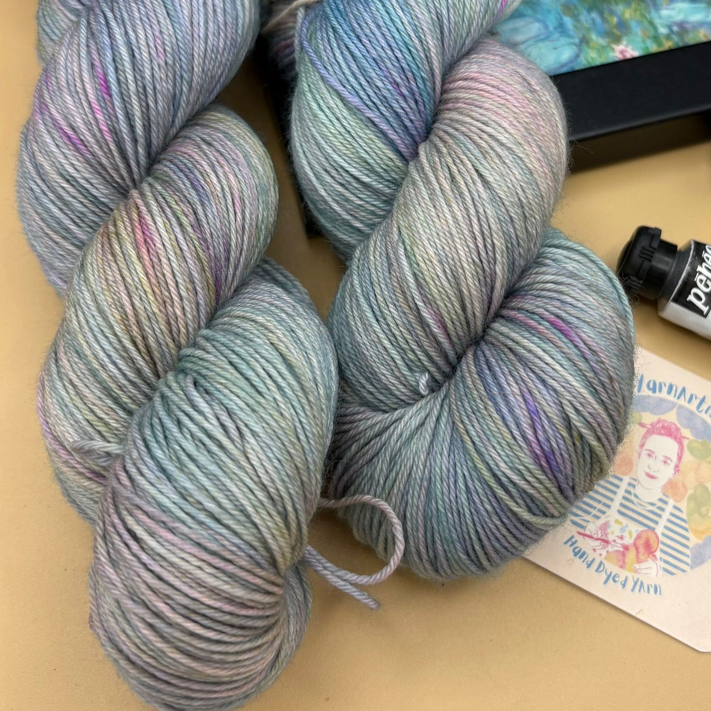 Monet Tranquil Water Lilies - Superwash Sock 4 Ply or Superwash Merino DK