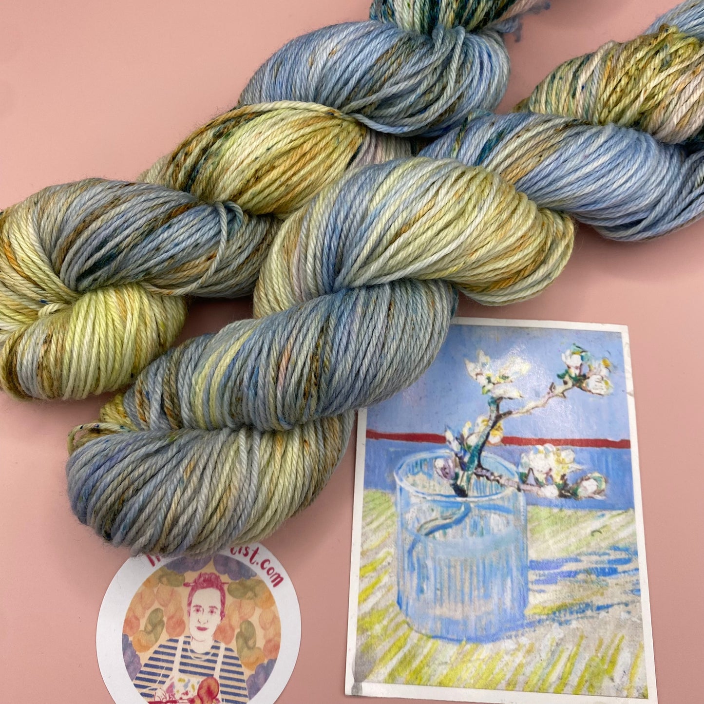 Van Gogh's Blossoming Almond Branch - Superwash Sock 4 Ply + Sock DK