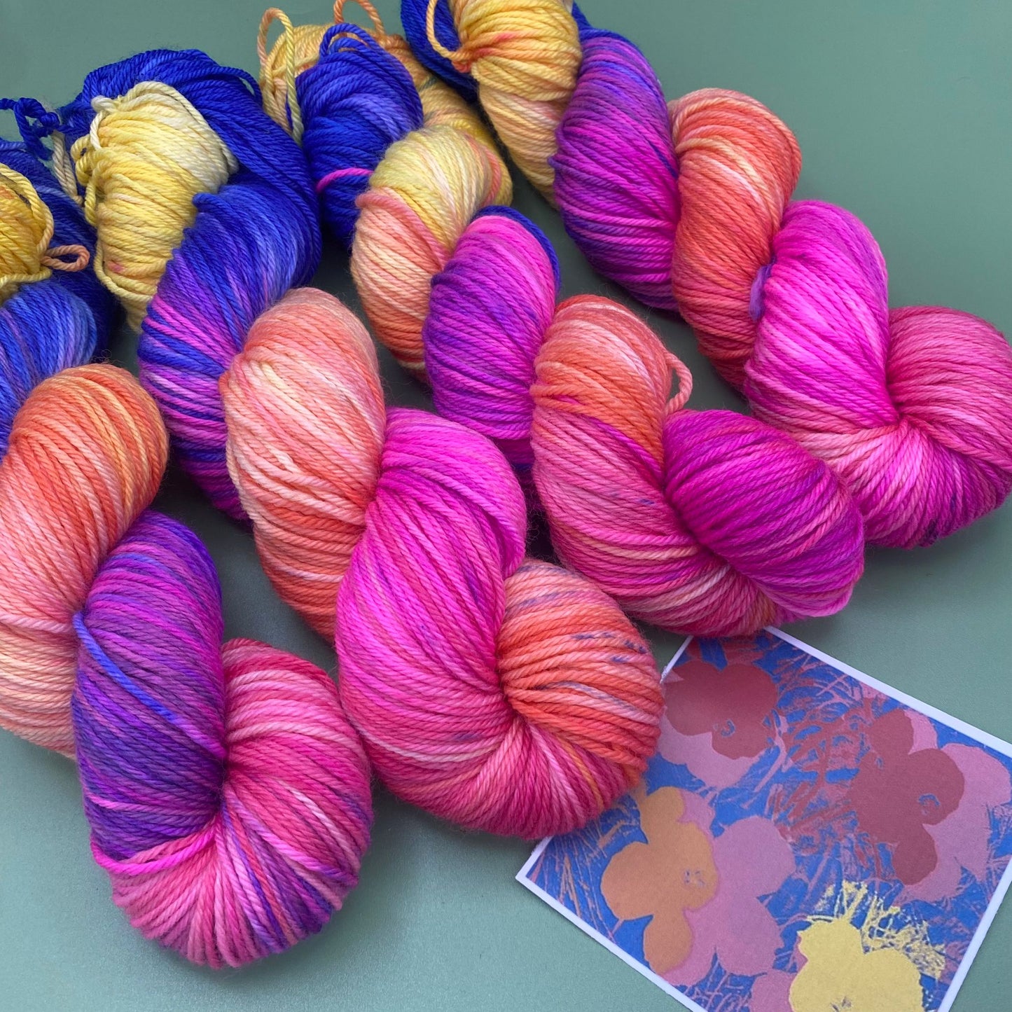 Andy Warhol Flowers - Merino Silk 4 Ply or Superwash Sock DK