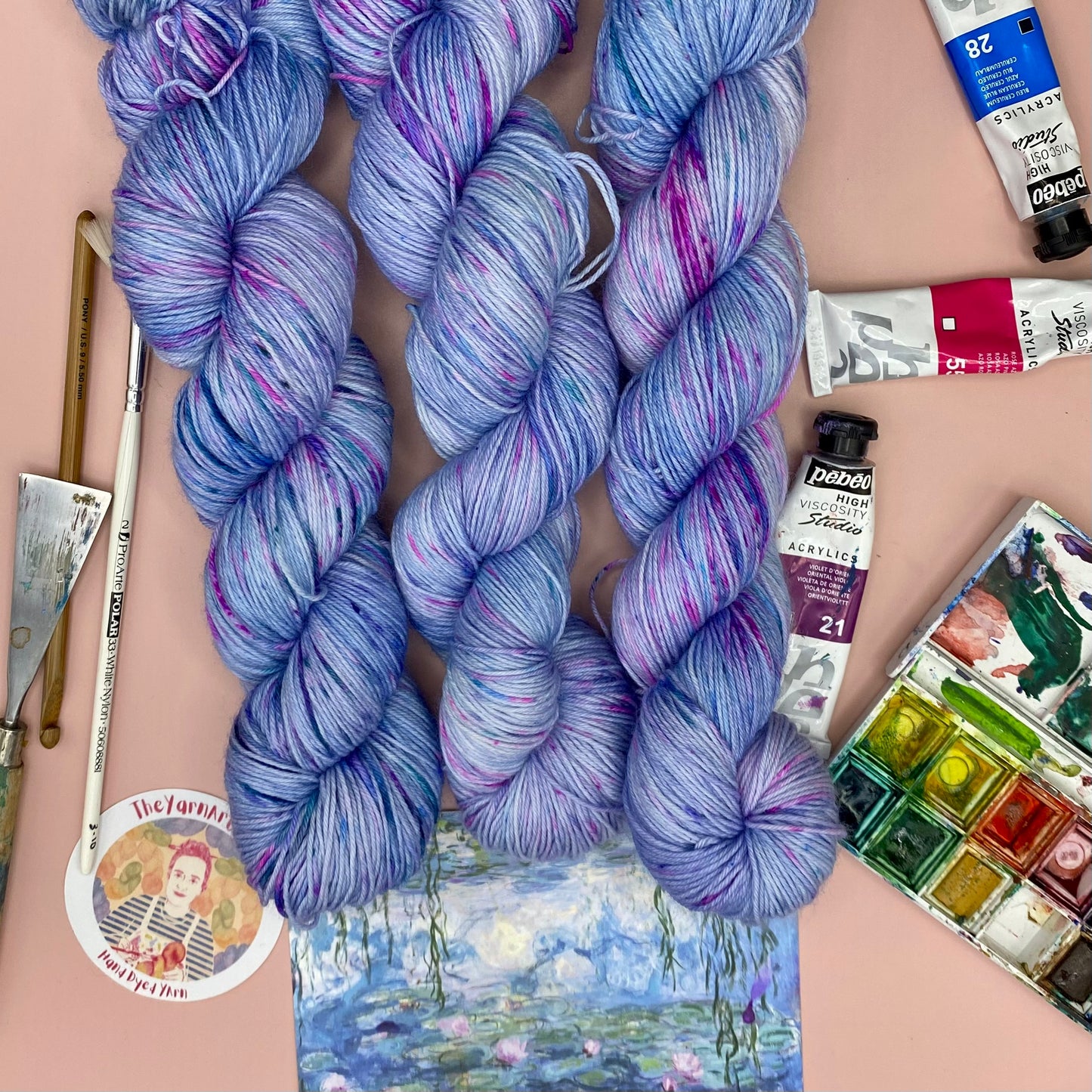 Monet's Waterlillies 1916-1919 - Superwash Sock 4 Ply + Sock DK