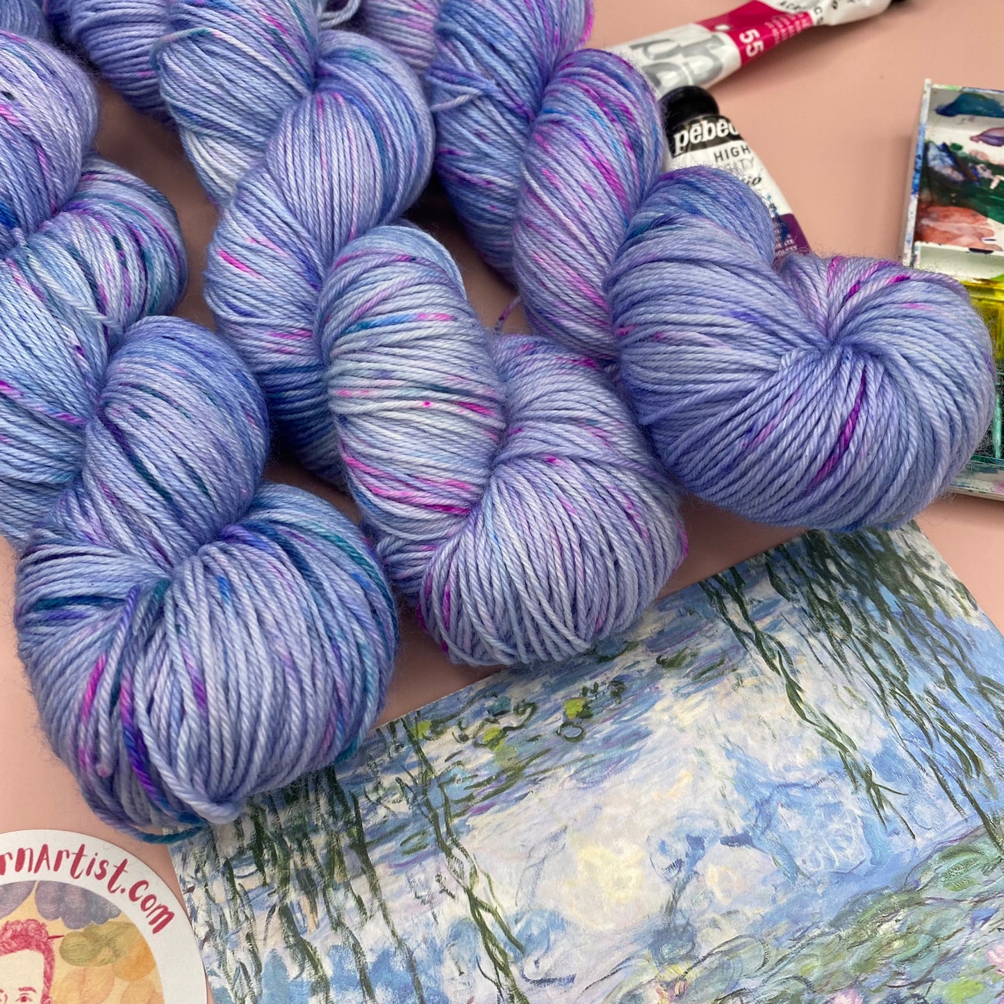 Monet's Waterlillies 1916-1919 - Superwash Sock 4 Ply + Sock DK