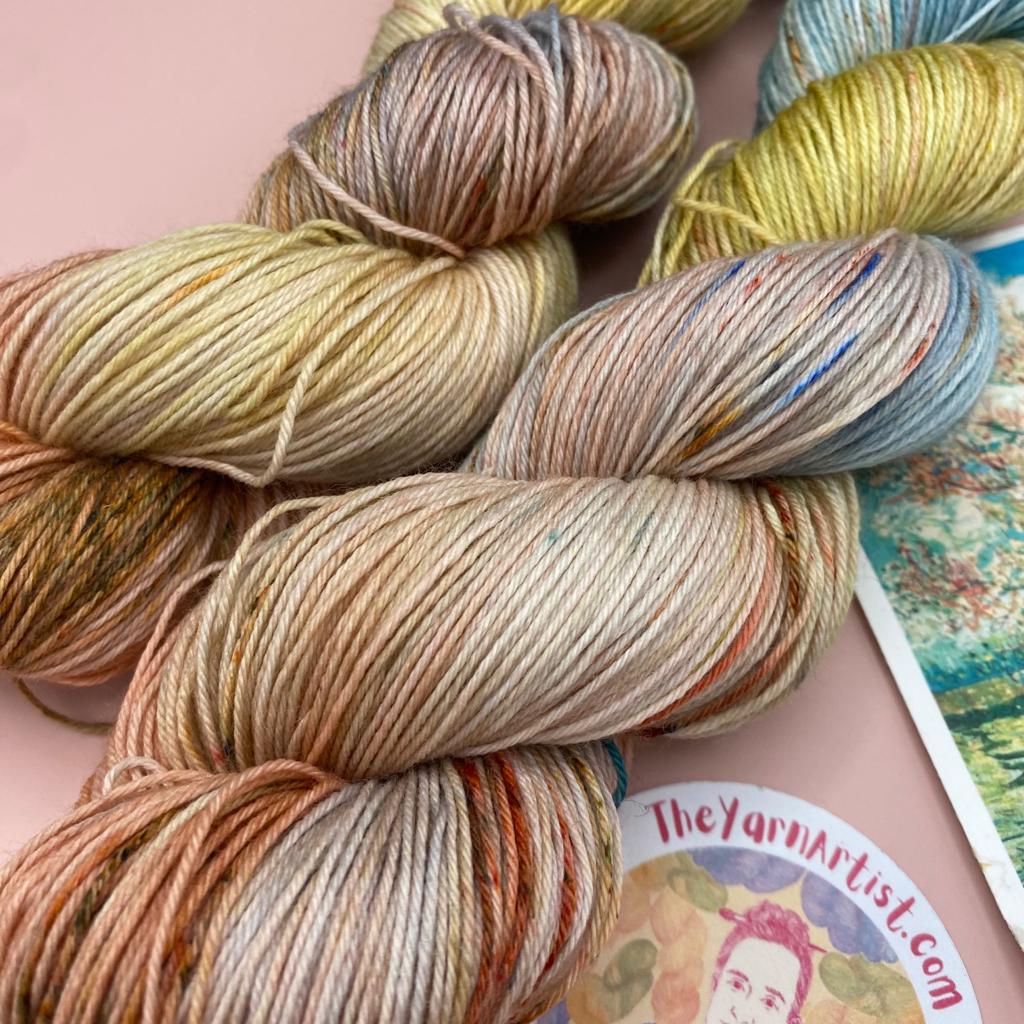 Van Gogh's Pink Peach Tree in Blossom - Superwash Sock 4 Ply + Sock DK