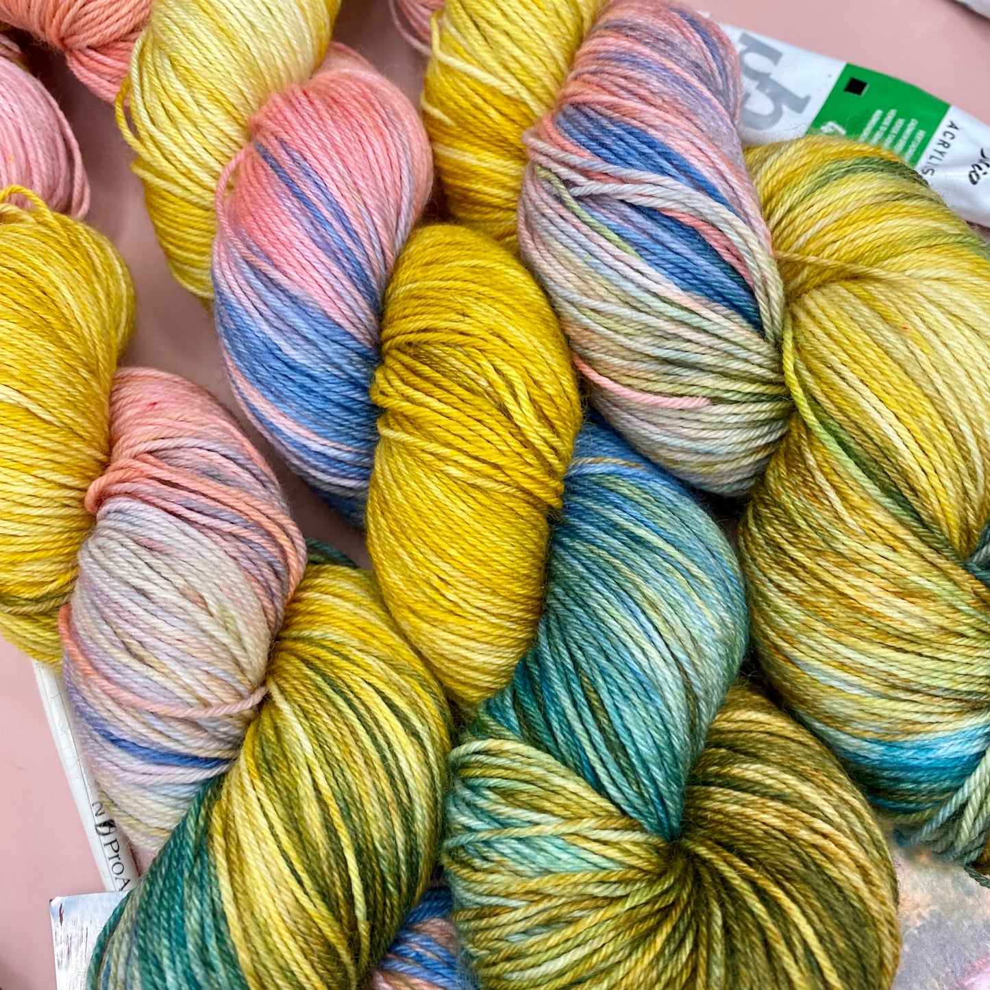 Monet's Pink Waterlillies - Superwash Sock 4 Ply + Sock DK