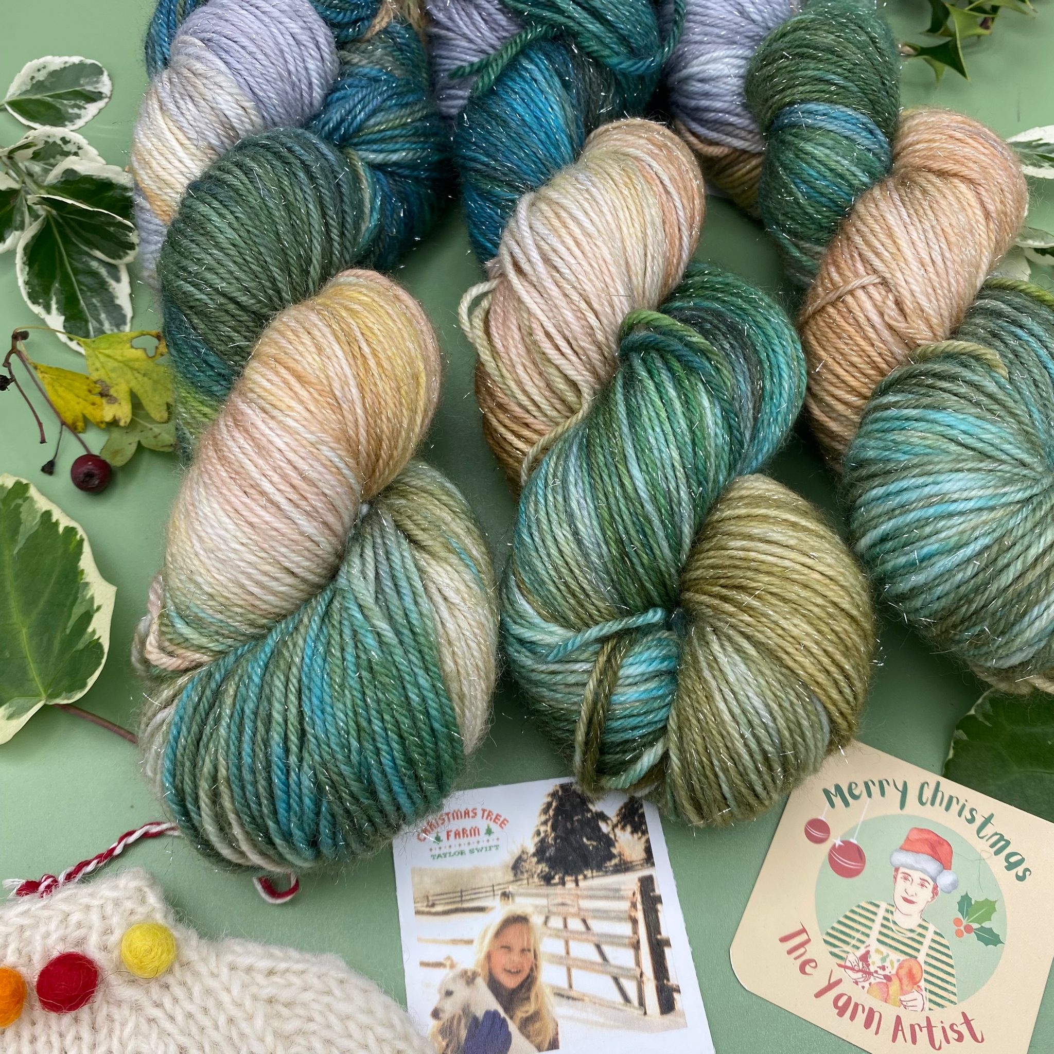 The Yarn Artist Hand Dyed Yarn Christmas Themed Yarn