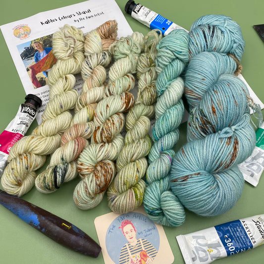 Kahlo's Colours Kits - 5 x 20g Mini Skeins & 100g with pattern - Merino DK