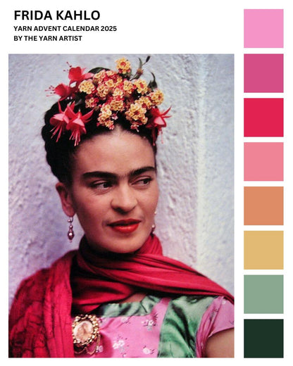 Frida Kahlo Inspired Art Yarn Advent Calendar 2025 - 24 Days plus extras - Superwash Sock 4 Ply & Merino DK
