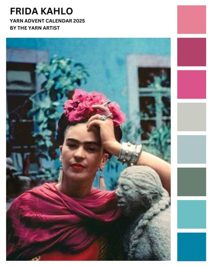Frida Kahlo Inspired Art Yarn Advent Calendar 2025 - 24 Days plus extras - Superwash Sock 4 Ply & Merino DK
