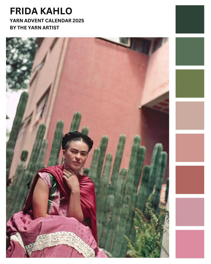 Frida Kahlo Inspired Art Yarn Advent Calendar 2025 - 24 Days plus extras - Superwash Sock 4 Ply & Merino DK