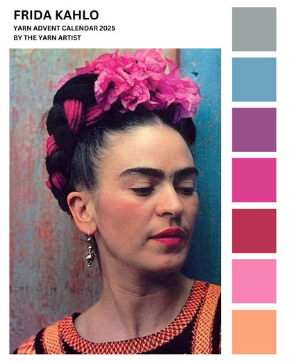 Frida Kahlo Inspired Art Yarn Advent Calendar 2025 - 24 Days plus extras - Superwash Sock 4 Ply & Merino DK