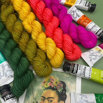 Frida Kahlo Self Portrait Mini Skeins - 5 x 20g Mini Skeins - Merino DK or Sock 4 Ply