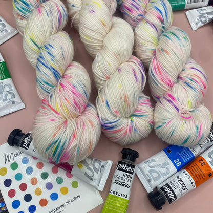 Frida Kahlo's Palette - Superwash Sock 4 Ply or Merino DK or Silk 4 Ply