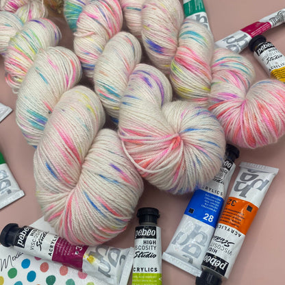 Frida Kahlo's Palette - Superwash Sock 4 Ply or Merino DK or Silk 4 Ply