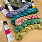 Monet's Water Lilies and Japanese Bridge - 5 x 20g Mini Skeins - Sock 4 Ply or Merino DK