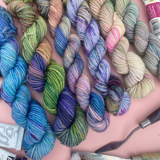 Monet Minis - 6 x 20g Mini Skein Set - Superwash Merino 4 Ply or Merino DK