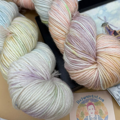 Monet's Tulip Fields with Windmill - Superwash Sock 4 Ply or Superwash Merino DK