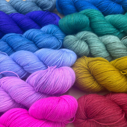 A Rainbow of Solids - Superwash Merino DK and 4 Ply