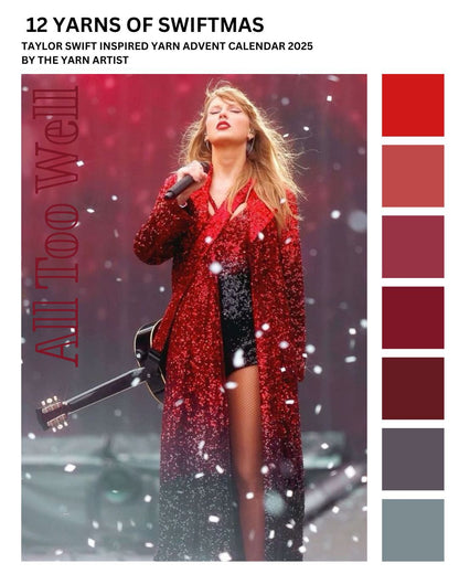 12 Days of Swiftmas Taylor Swift Art Yarn Advent Calendar 2025 - 12 Days plus extras - Superwash Sock 4 Ply, Merino DK, Sparkle 4 Ply