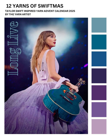 12 Days of Swiftmas Taylor Swift Art Yarn Advent Calendar 2025 - 12 Days plus extras - Superwash Sock 4 Ply, Merino DK, Sparkle 4 Ply