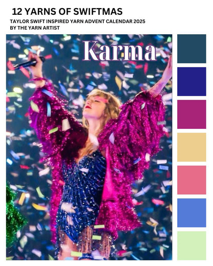12 Days of Swiftmas Taylor Swift Art Yarn Advent Calendar 2025 - 12 Days plus extras - Superwash Sock 4 Ply, Merino DK, Sparkle 4 Ply