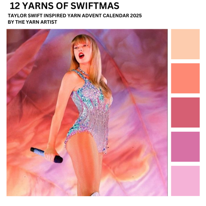 12 Days of Swiftmas Taylor Swift Art Yarn Advent Calendar 2025 - 12 Days plus extras - Superwash Sock 4 Ply, Merino DK, Sparkle 4 Ply