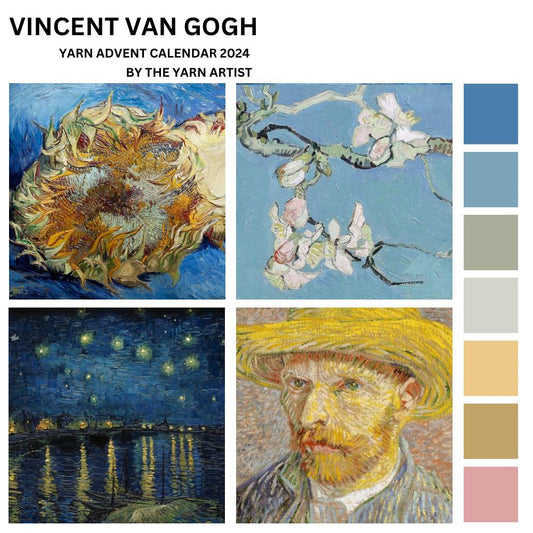Vincent Van Gogh Yarn 2024 Advent Calendar on Sock 4 Ply and Merino DK