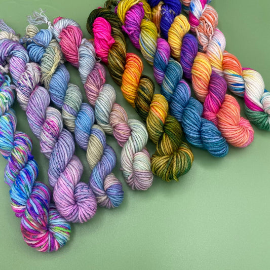 Frida Kahlo Floral Collection - 8 x 20g Mini Skein Set 100% Merino DK